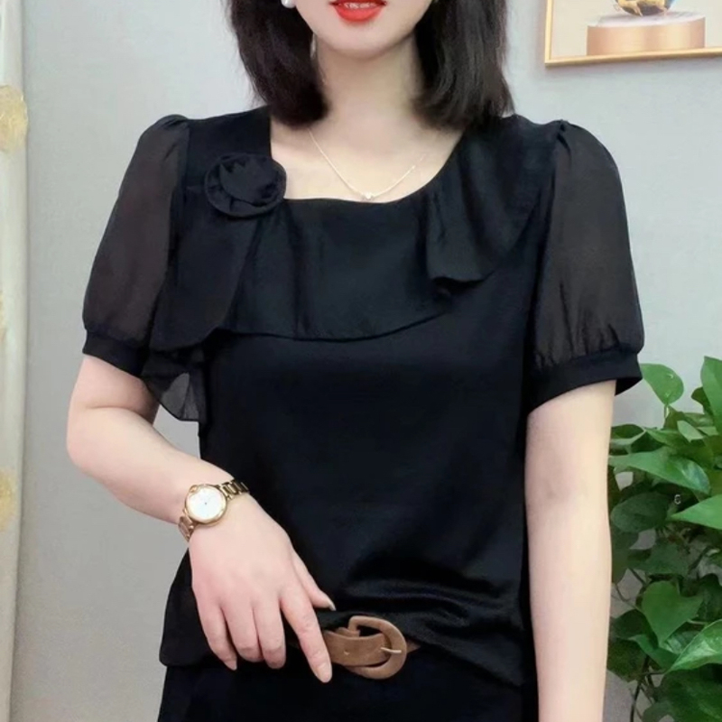 荷叶袖上衣女夏季