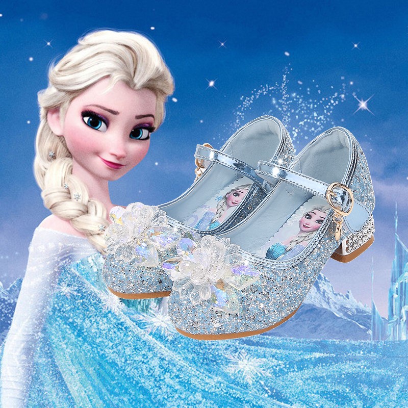 公主鞋女童水晶鞋高跟