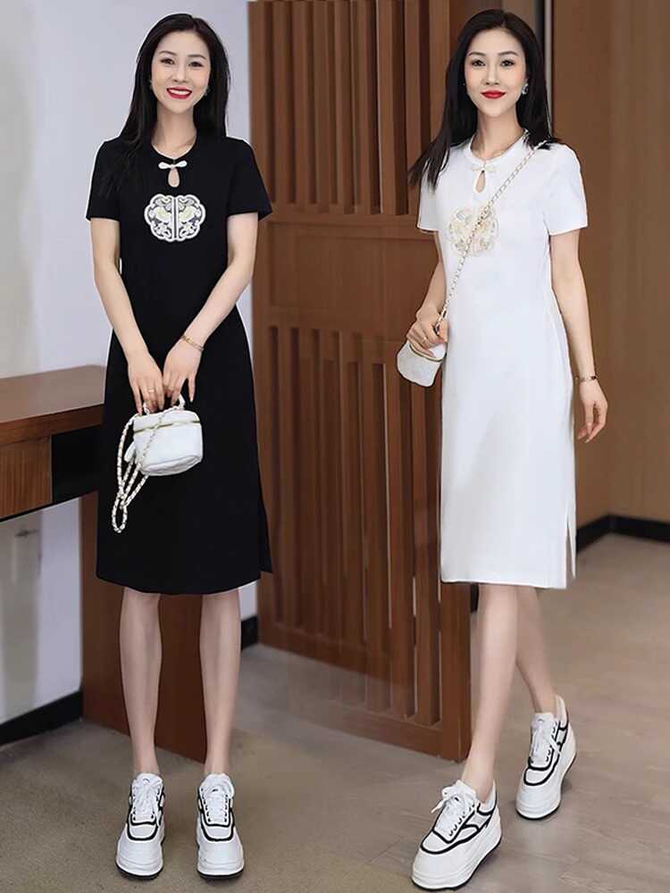 连衣裙2024新款女夏小个子显瘦长裙