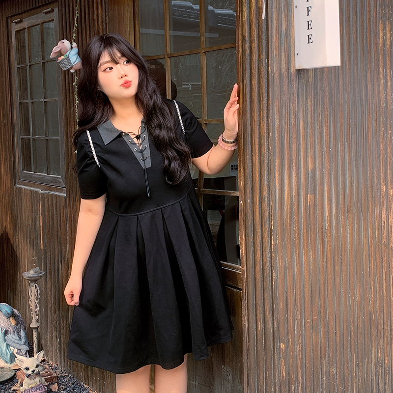 微胖显瘦连衣裙女夏