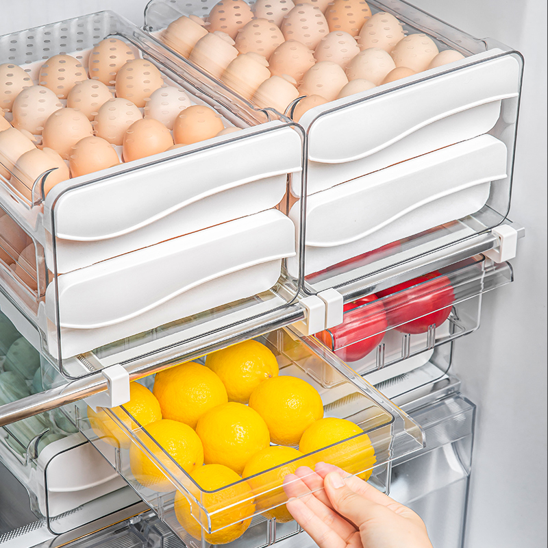 鸡蛋收纳盒冰箱用抽屉式保鲜盒