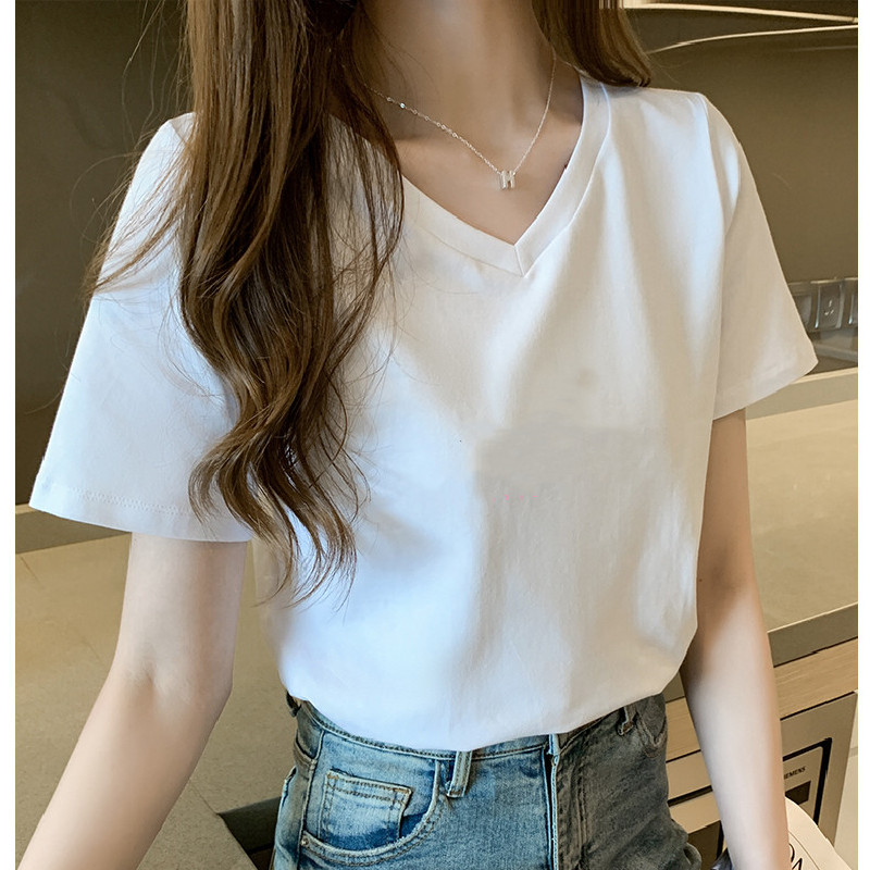 纯棉短袖t恤女装夏季2024新款白色宽松