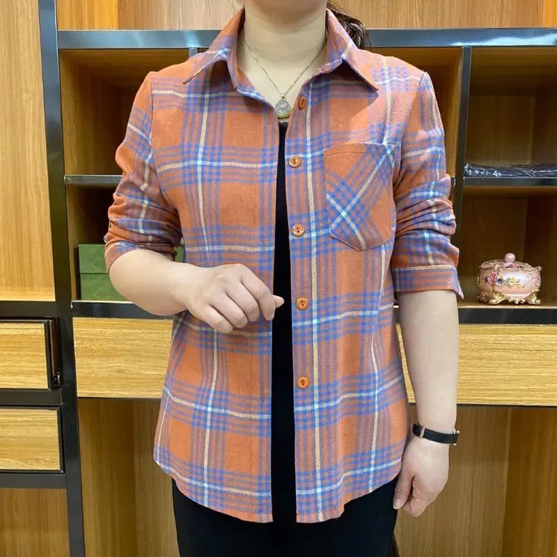 格子上衣女夏妈妈