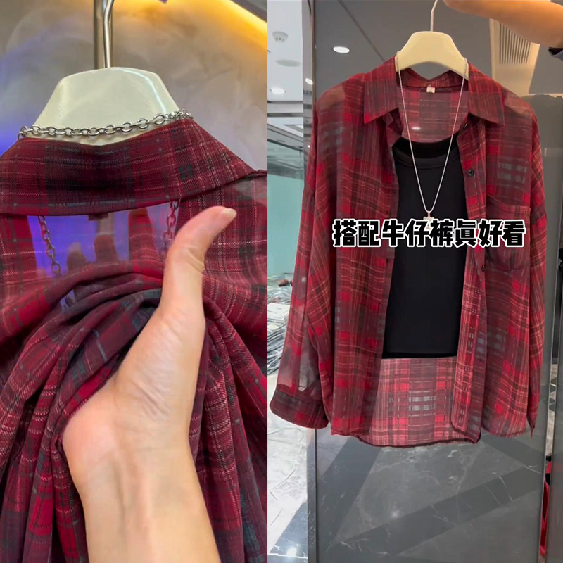 格子上衣女夏外套