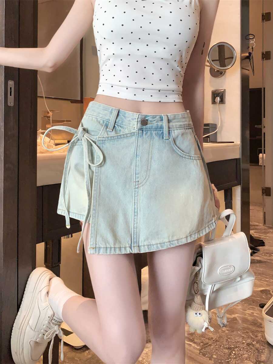 牛仔半身裙夏薄款小个子a字