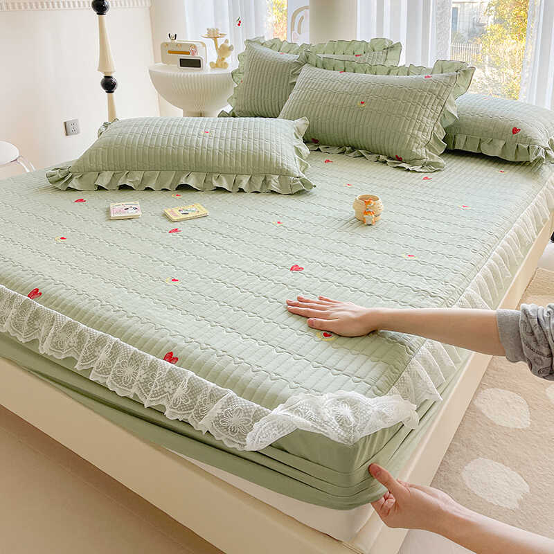 床单纯棉单件带花边