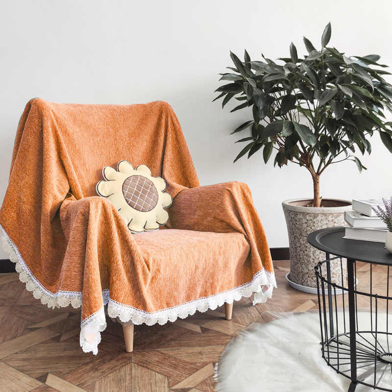 橙色沙发盖布