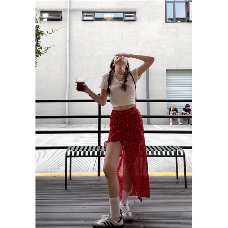 碎花半身裙两件套装短款