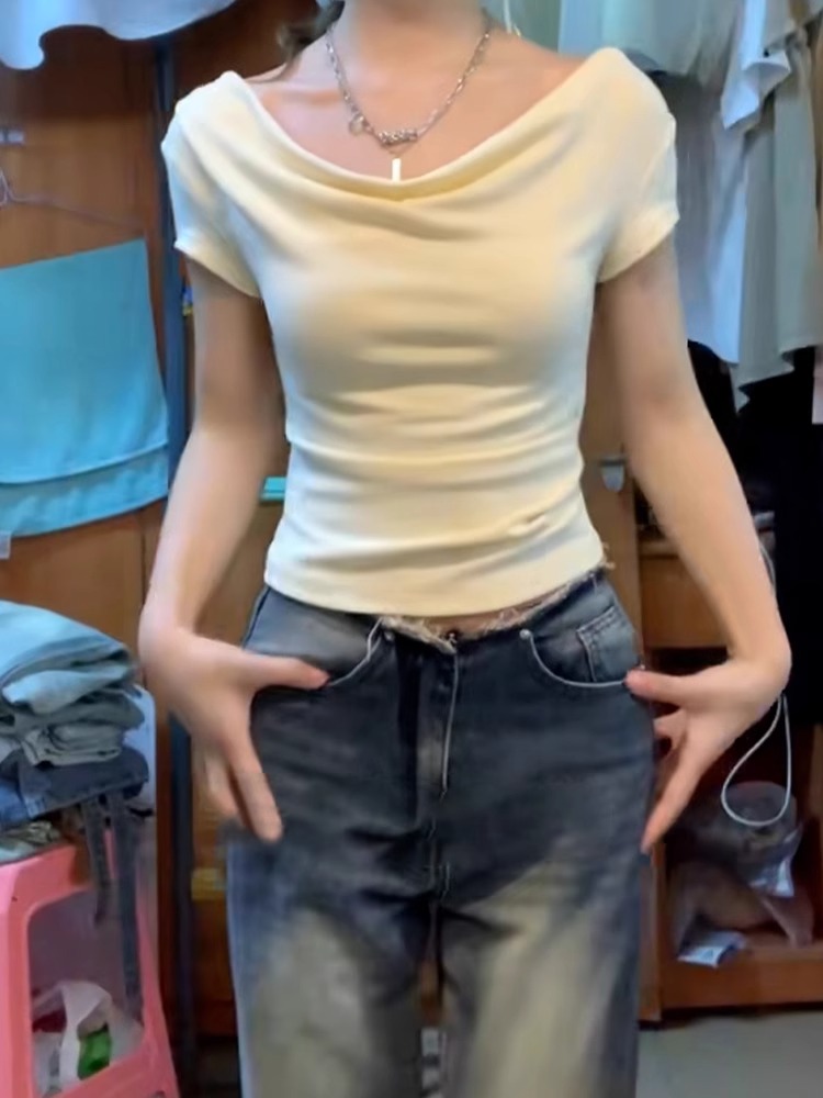 短款短袖t恤女夏