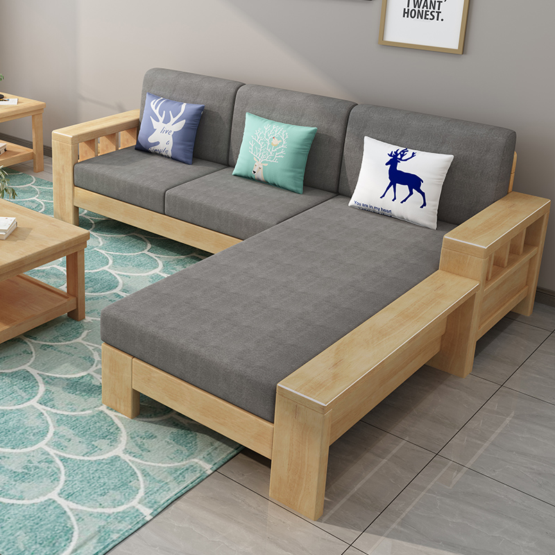 实木沙发床 现代简约风
