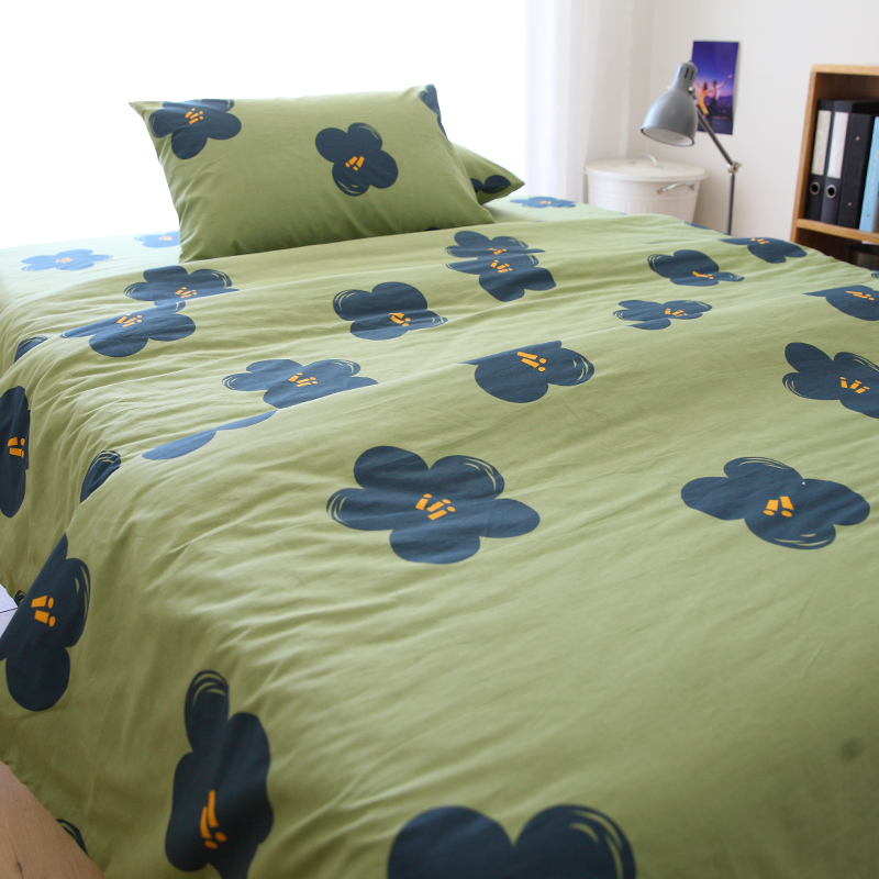 床单单件绿色纯棉