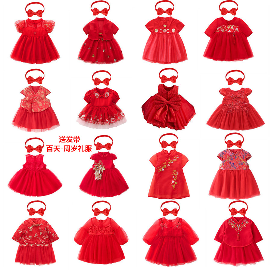 夏季女童连衣裙红色