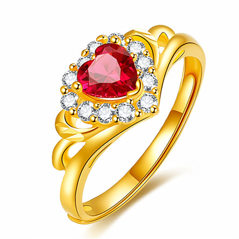 黄金镶嵌红宝石戒指