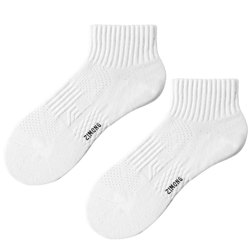 袜子男白色纯棉运动短袜
