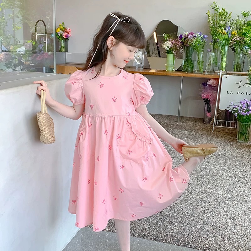 纯棉女童连衣裙粉色