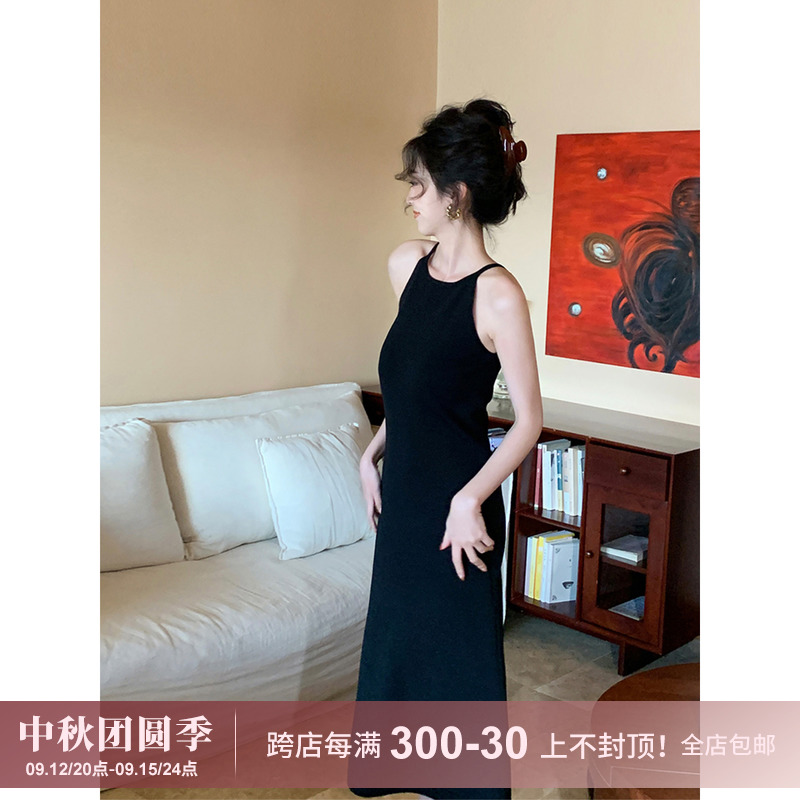 法式气质无袖吊带裙子女