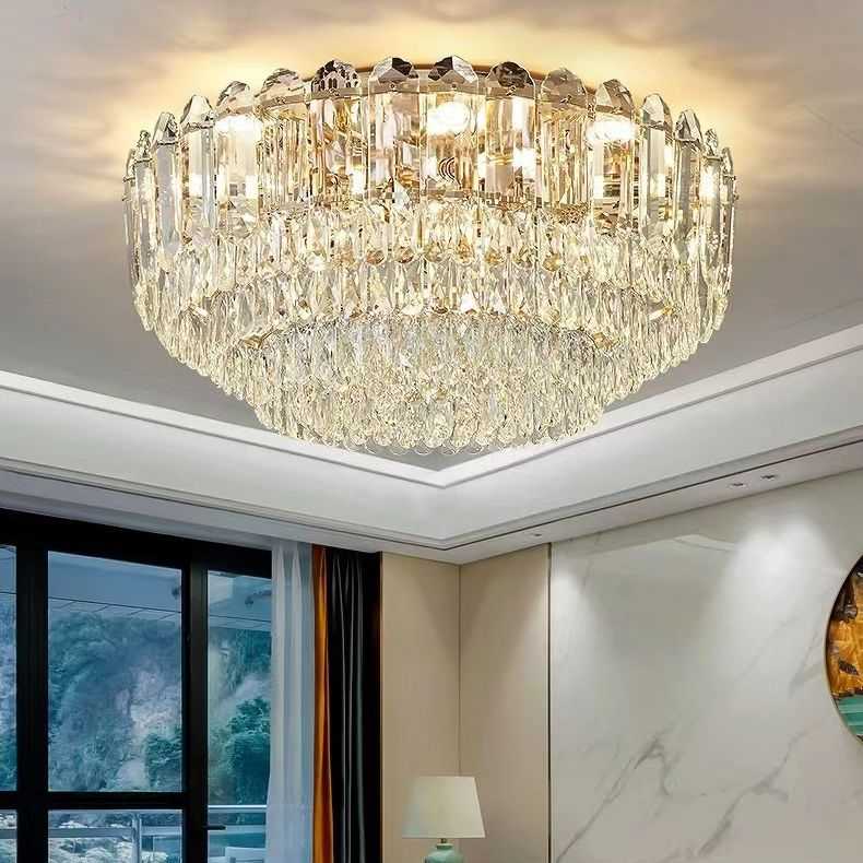 客厅水晶吸顶灯现代简约奢华大气大厅