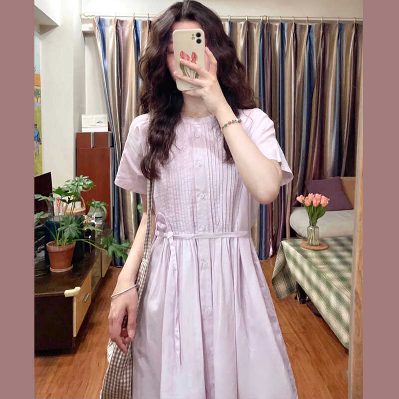 显瘦连衣裙子长款