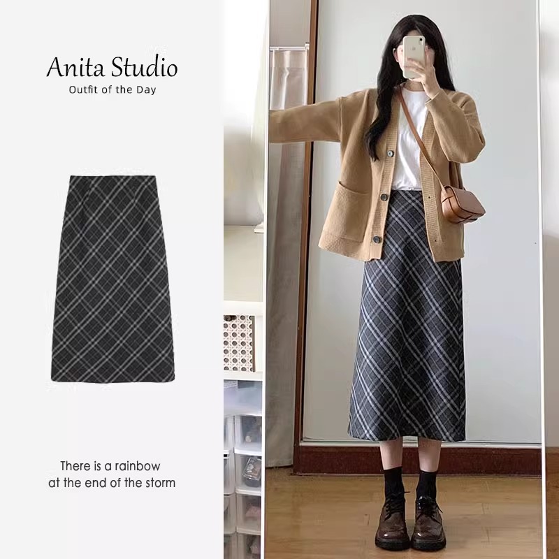 春秋款梨型身材半身裙女