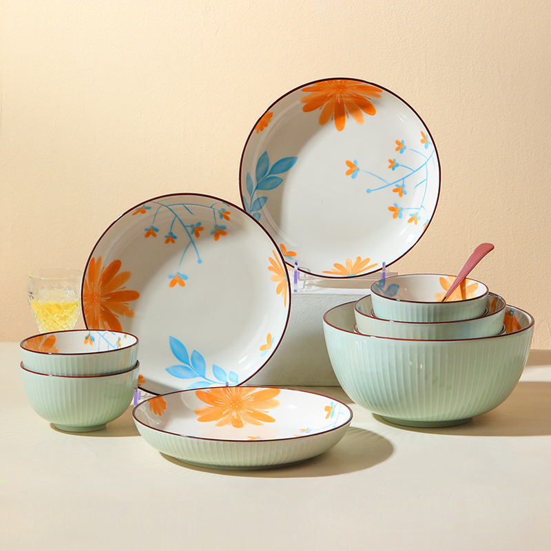 日式碗碟套装家用一人食碗盘餐具