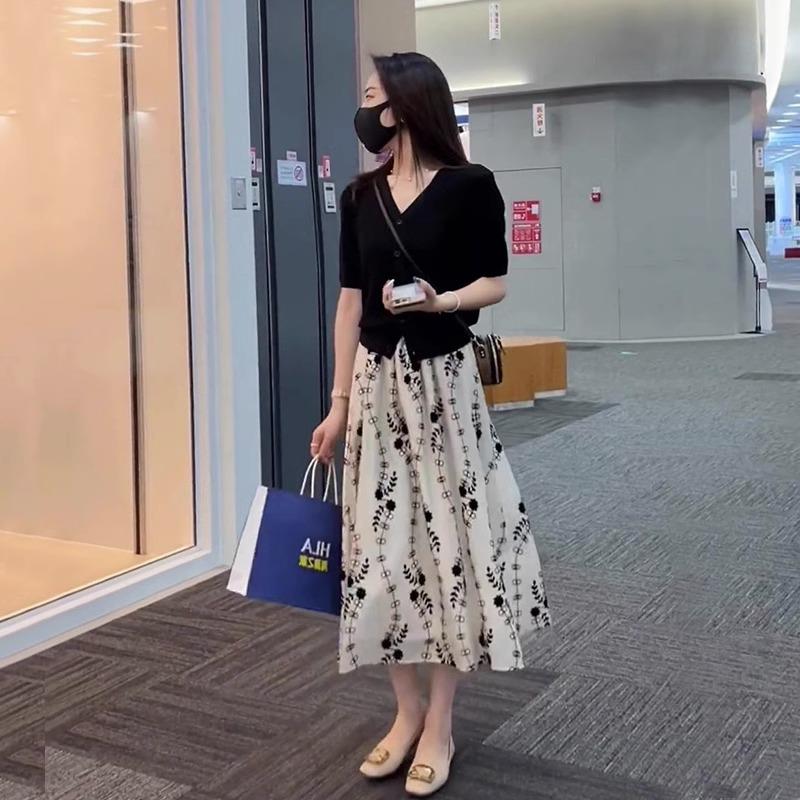 女装2024新款夏半身裙套装小个子