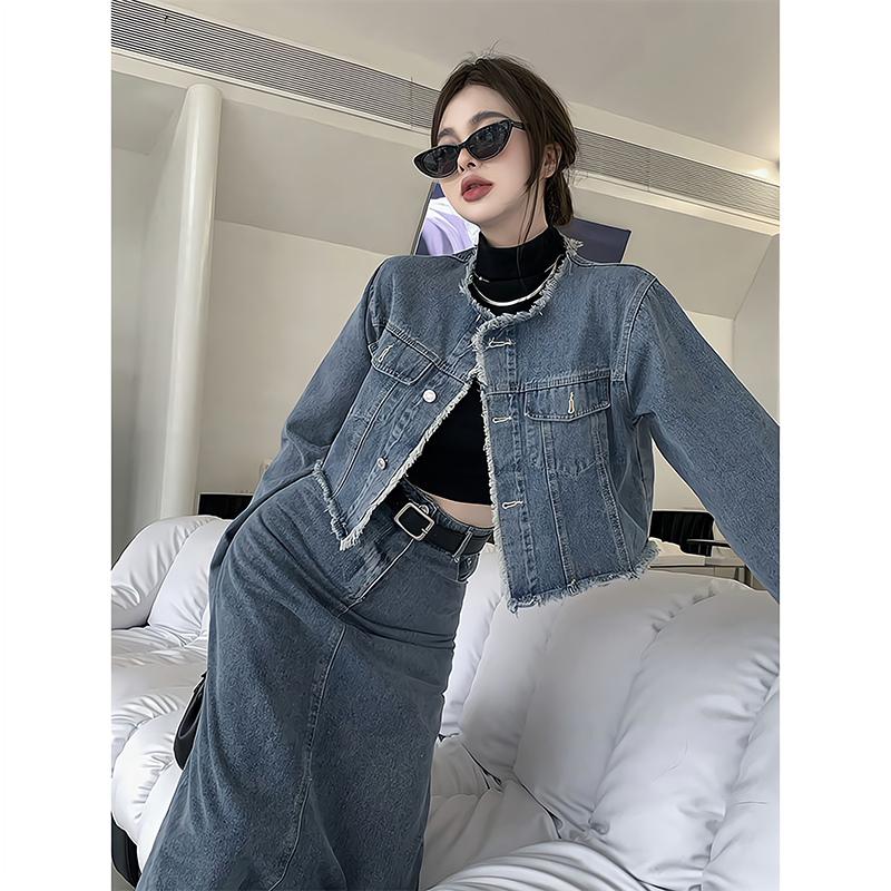 秋季牛仔半身裙套装女