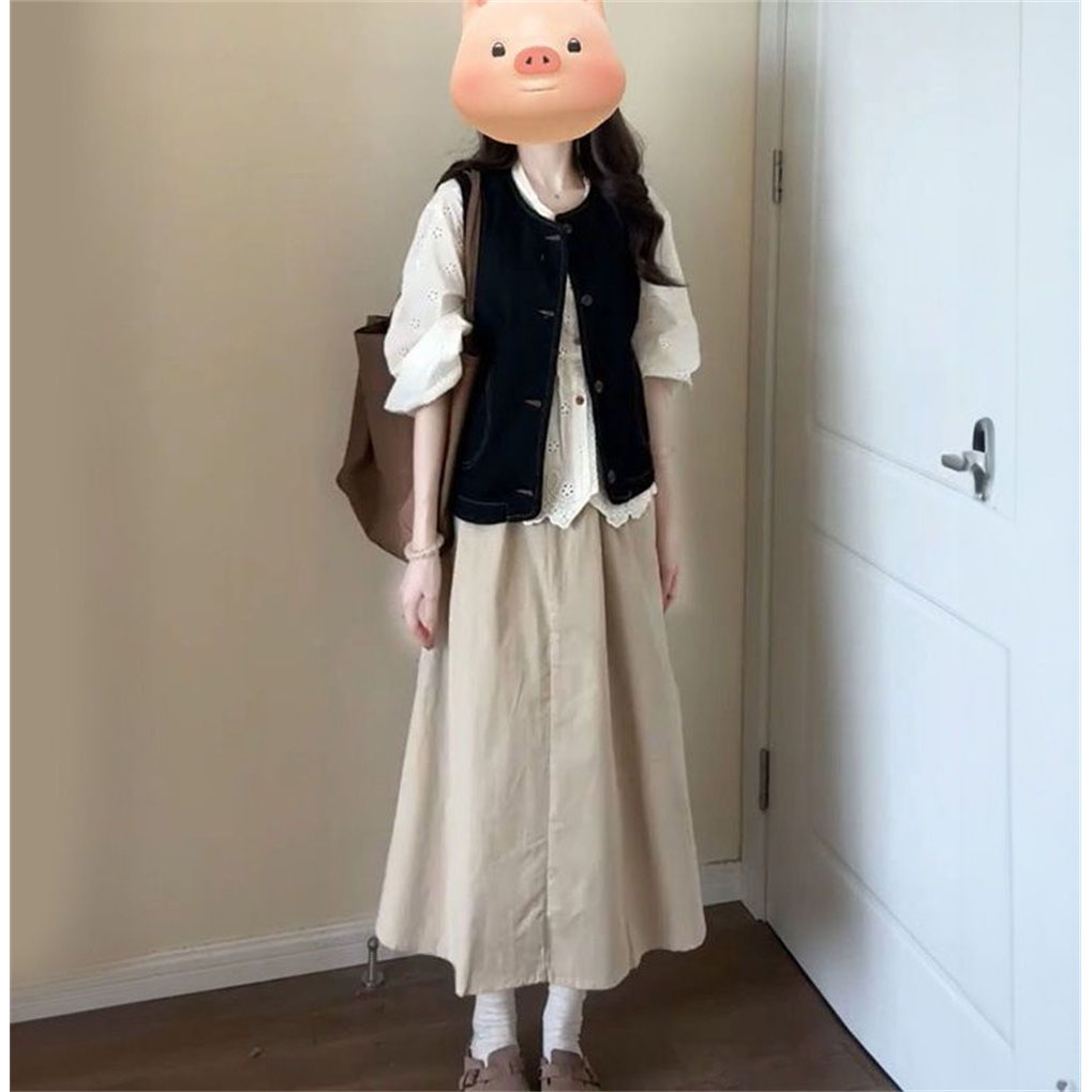 秋季牛仔半身裙套装女