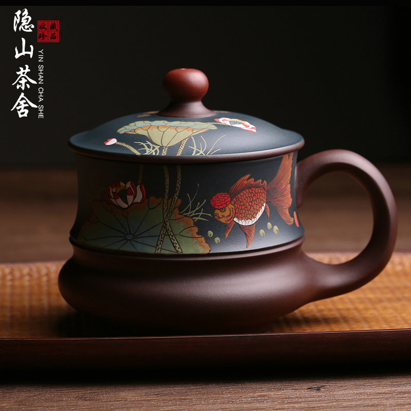 宜兴紫砂杯鸿运当头茶具泡茶杯