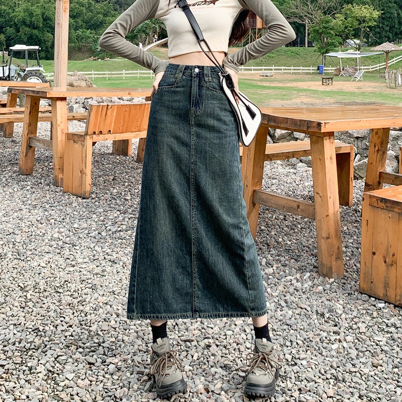 牛仔半身裙女2024新款秋款