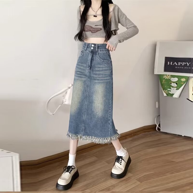 牛仔半身裙女2024新款秋款