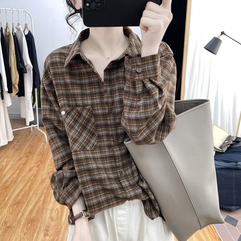 格子上衣女秋
