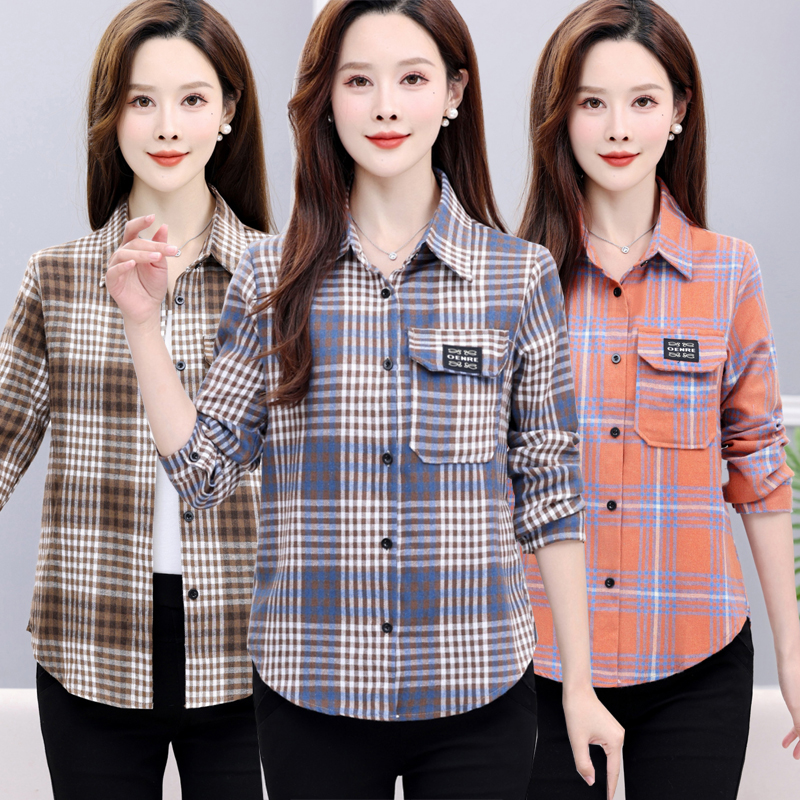 格子上衣女春秋